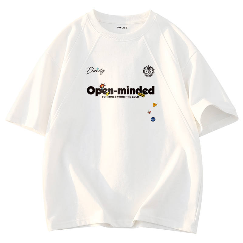 Tonlion T Shirts Unisex Crew Neck Moderate Heavyweight
