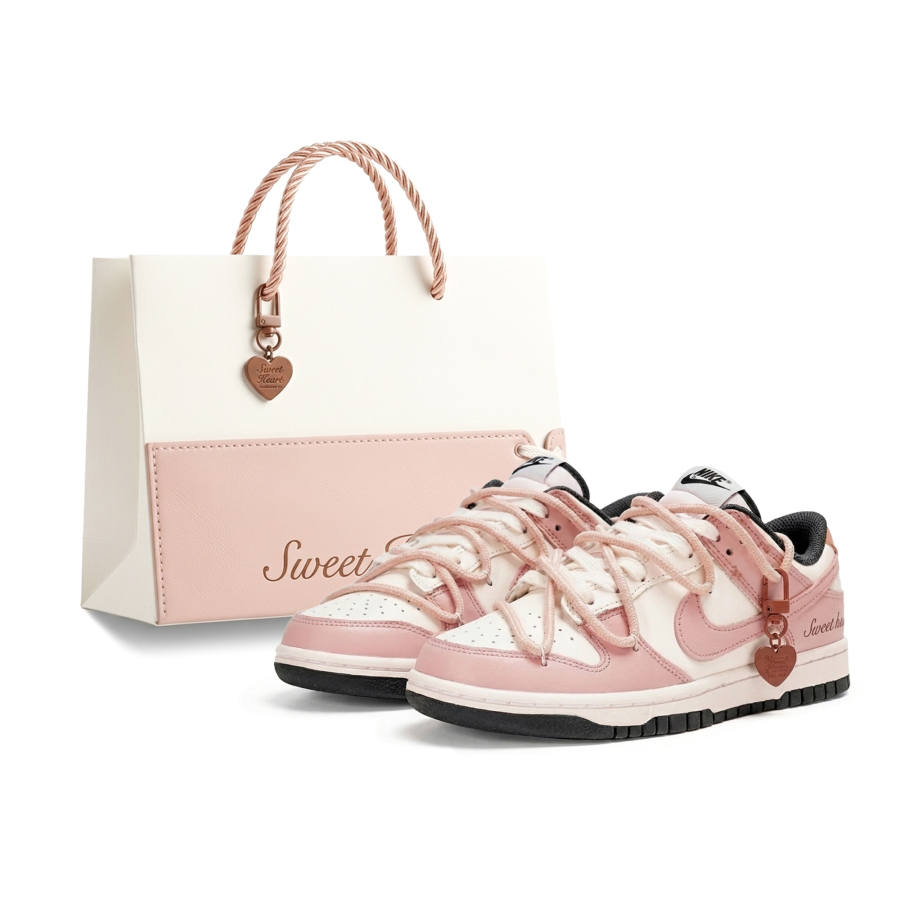 Nike Nike Dunk Milk Peach Pink Mist, Vintage Sweetheart Abrasion Resistant Slip Resistant Low top Skateboard Shoes Unisex