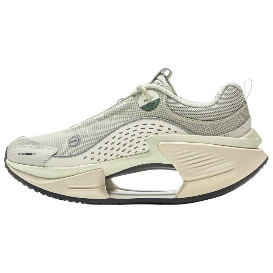 Li-Ning Li Ning Breathable Rebound Low top Running Shoes Men's Beige Gray