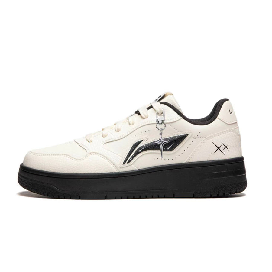 Li-Ning Li Ning Skyrim Hoshino Abrasion Resistant Slip Resistant Low top Skateboard Shoes Women's Black White
