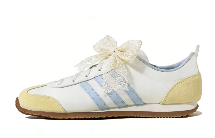Adidas Adidas VS JOG 2.0 One Point Creative, Sea Salt Cheese Abrasion Resistant Low top Casual Shoes Unisex Blue White