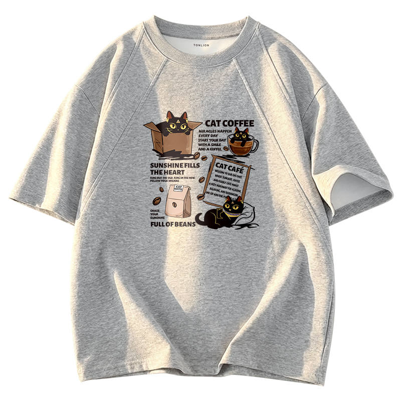 Tonlion T Shirts Unisex Crew Neck Moderate Heavyweight