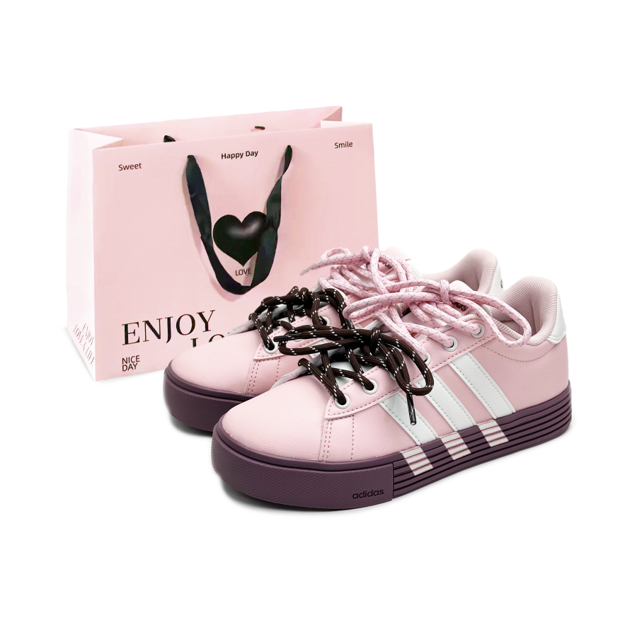 Adidas Adidas Daily 4.0 Abrasion Resistant Slip Resistant Low top Skateboard Shoes Unisex Pink