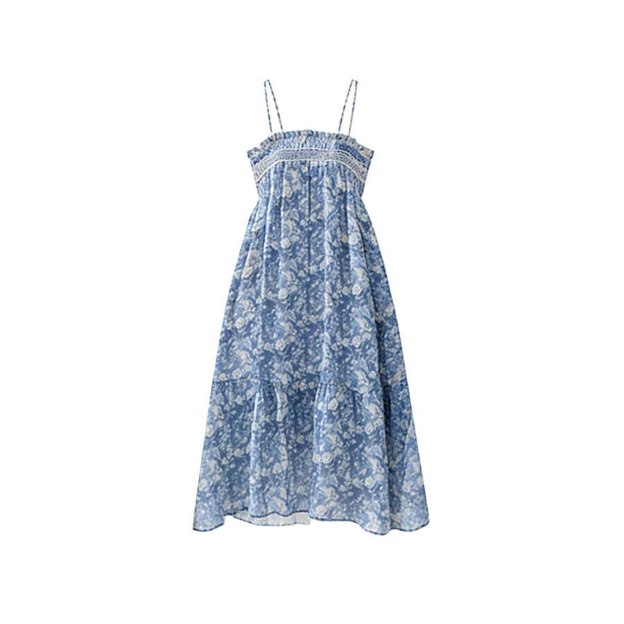 TUSHIFEI Slip Dresses Women's Image Color Square Collar Thin Mid Length