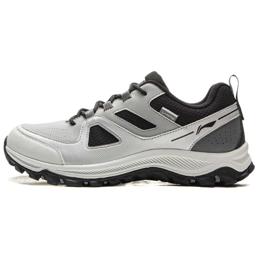 Li-Ning Li Ning Sports Life Collection Synthetic Leather Low top Casual Shoes Men's Silver Black