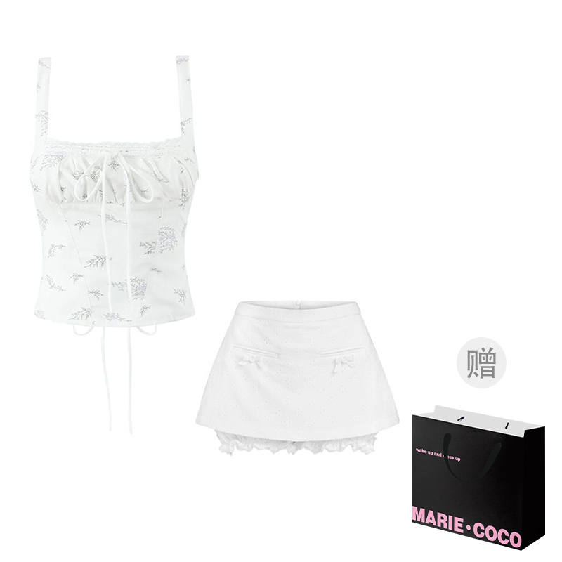 MARIE·COCO Two Piece Skirt Sets Women's Collarless Moderate Short