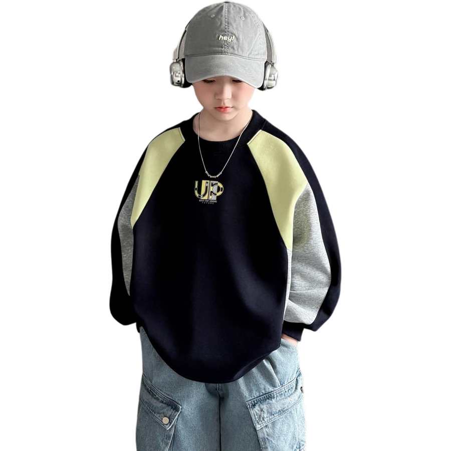 PLANDOO Kids Sweatshirts Crew Neck Moderate