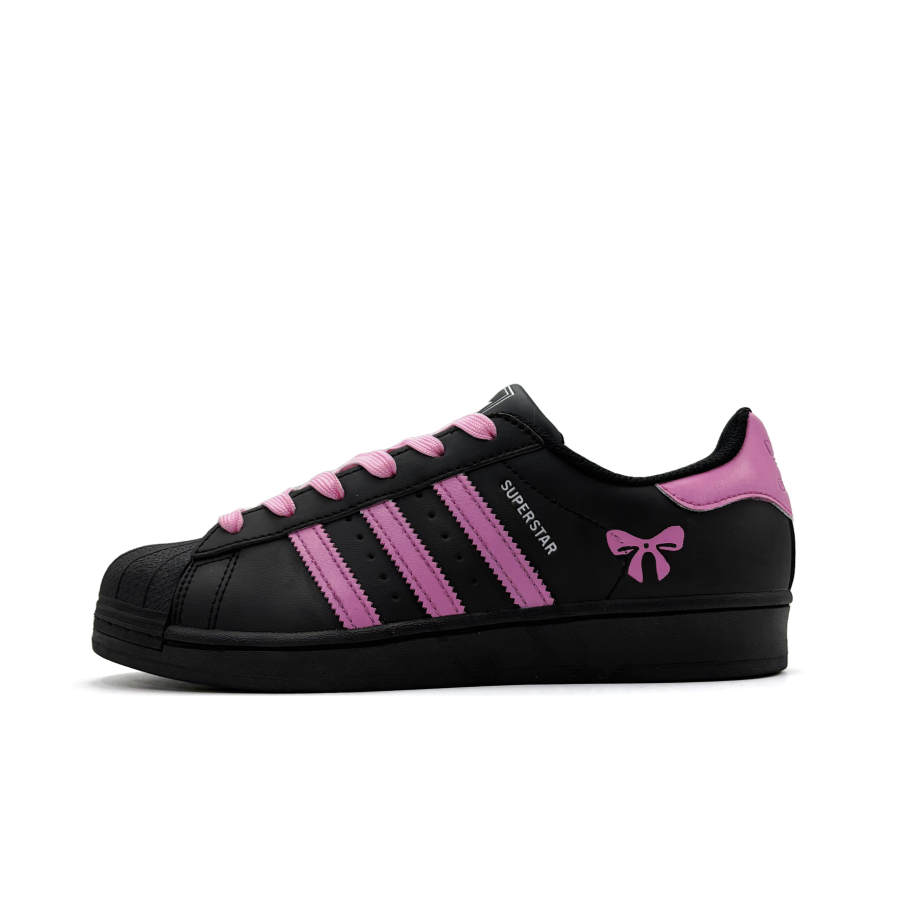 Adidas Originals Superstar 2 Butterfly Dream Leather Low top Kids' Skateboarding Shoes Black Teenagers