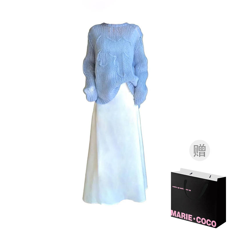 MARIE·COCO Two Piece Skirt Sets Women's Crew Neck Moderate Long
