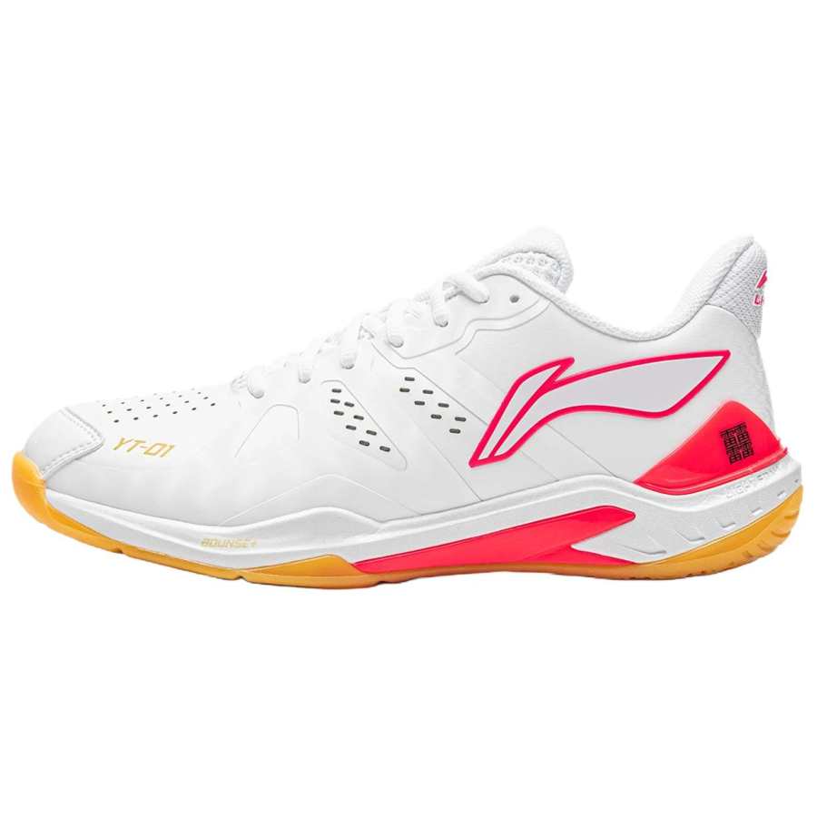 Li-Ning Li Ning Cloud Thunder NEW Synthetic Leather Breathable Rebound Low top Badminton Shoes Unisex White Crystal Red
