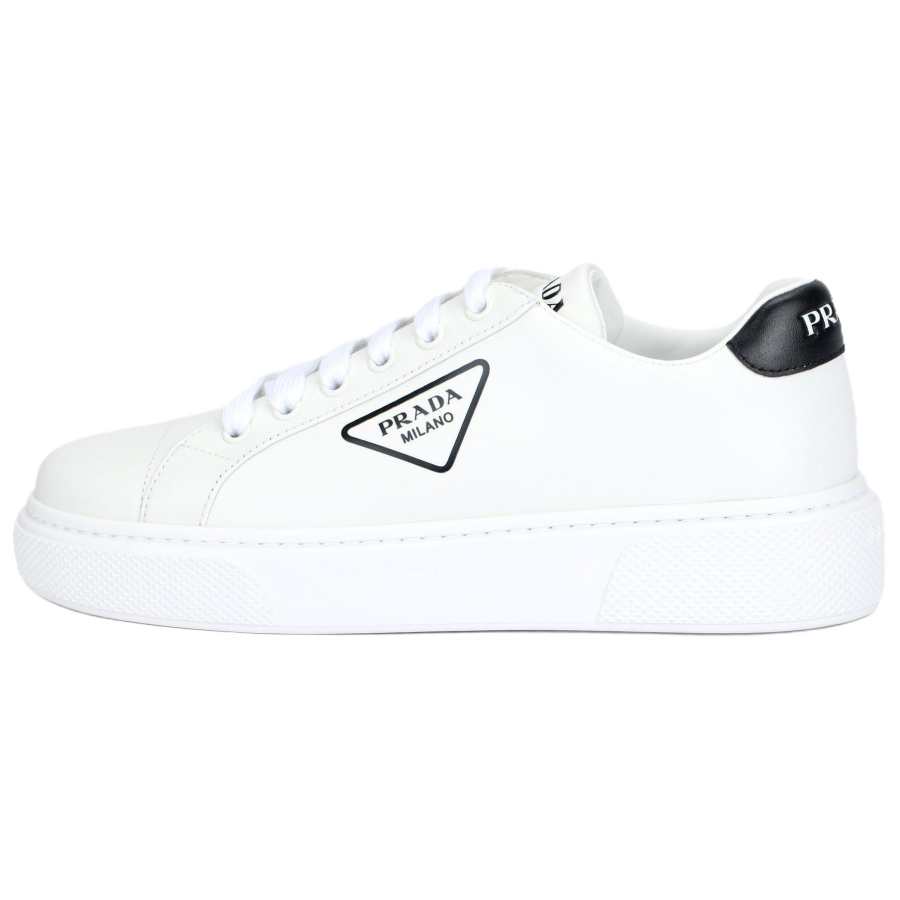 PRADA Cow Leather Low top Skateboard Shoes Women's White