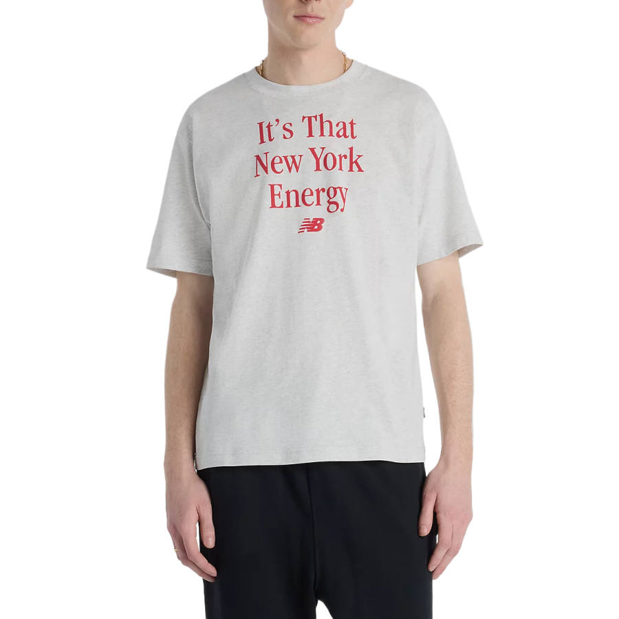 New Balance New Balance T Shirts Men's Heather Gray Crew Neck Moderate