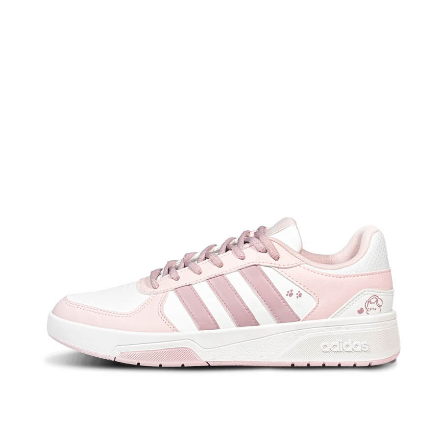 Adidas Adidas COURTBEAT Soft And Cute Paw Prints Low top Skateboard Shoes Unisex Pink White