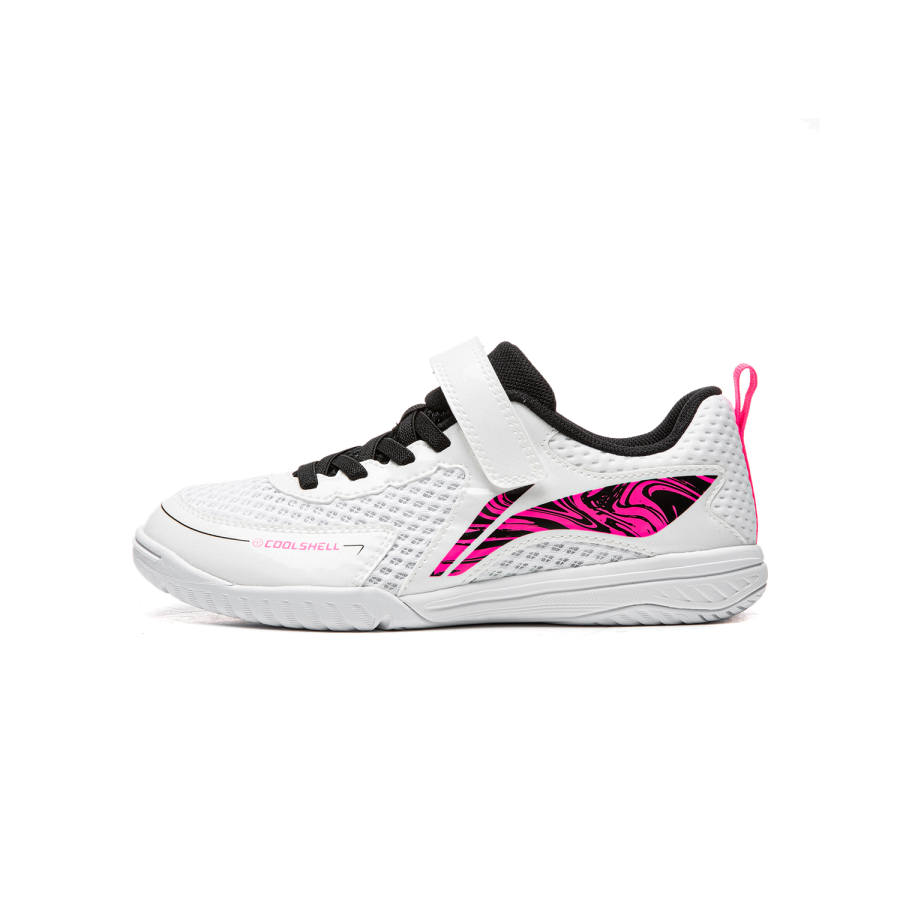 Li-Ning Li Ning Table Tennis Collection Mesh Kids' Training Shoes Standard White/Black/Fluorescent Fruit Pink