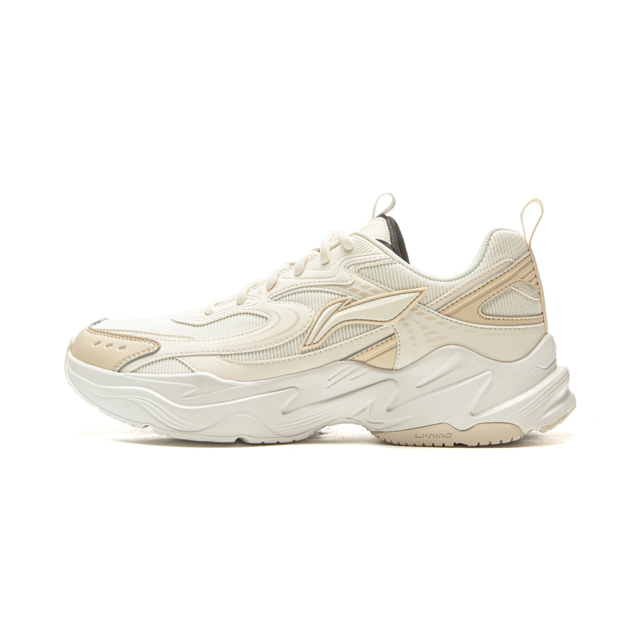 Li-Ning Li Ning Sports Life Collection Synthetic Leather Low top Chunky Sneakers Men's Beige Khaki