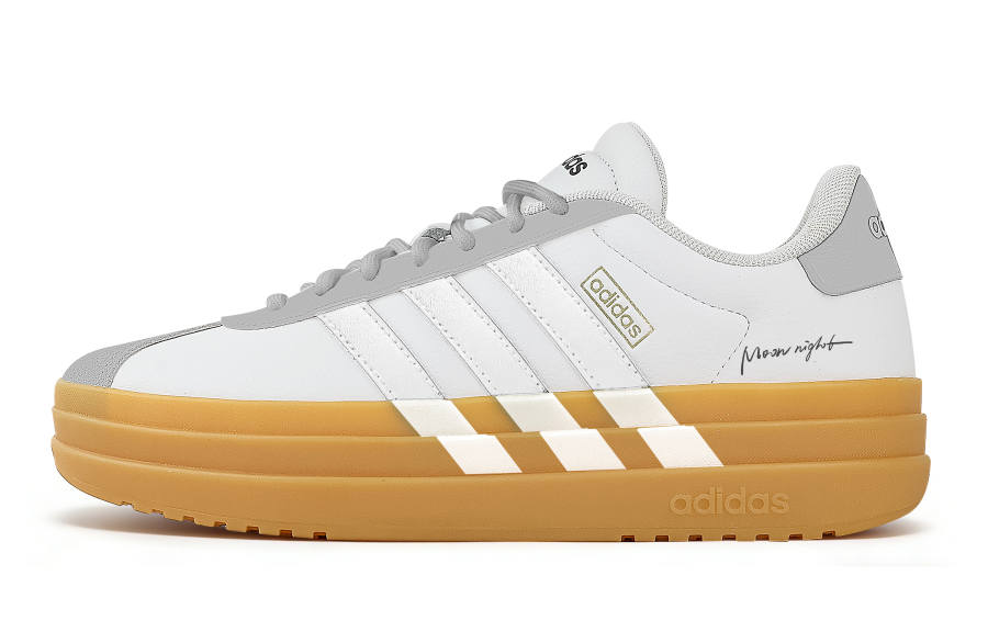 Adidas Adidas VL Court Bold Cloud White Light Gray Abrasion Resistant Slip Resistant Low top Skateboard Shoes Women's