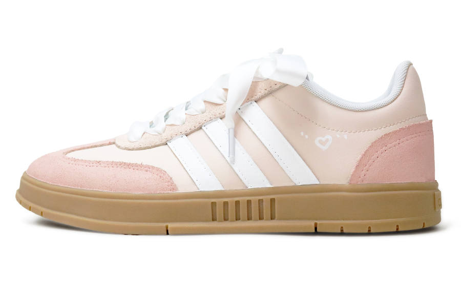 Adidas Adidas Gradas Heart Milk Puff Suede Abrasion Resistant Slip Resistant Low top Skateboard Shoes Unisex Pink
