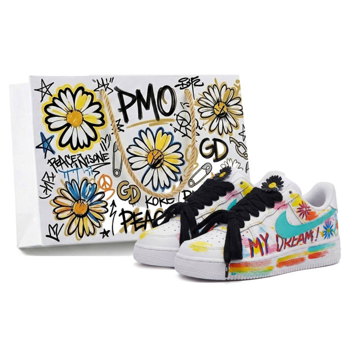 Nike Nike Air Force 1 GD Graffiti 2.0 Distressed Daisy, Formal Edition Abrasion Resistant Slip Resistant Low top