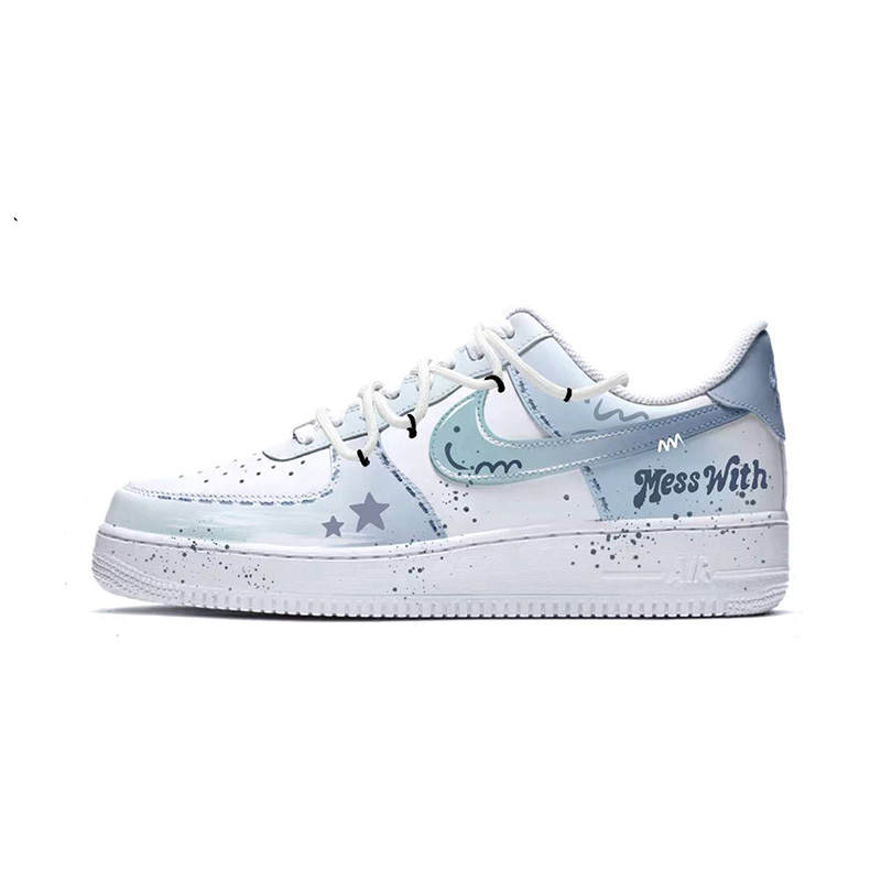 Nike Nike Air Force 1 Star Moon Gift Synthetic Leather Cushioning Abrasion Resistant Slip Resistant Low top Skateboard Shoes