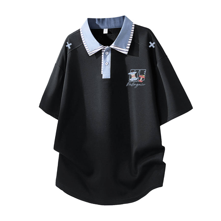 PAL ONGACO T Shirts Unisex Polo Collar Moderate Mock Two Piece