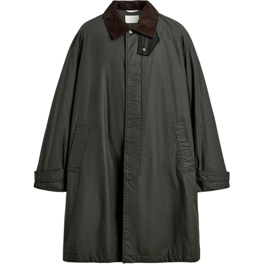 ZARA Trench Coats Men's Dark Khaki Moderate