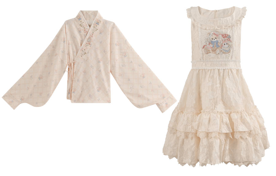 SNBL Lolita Fashion Women's Shirt+Tank Dress V Neck