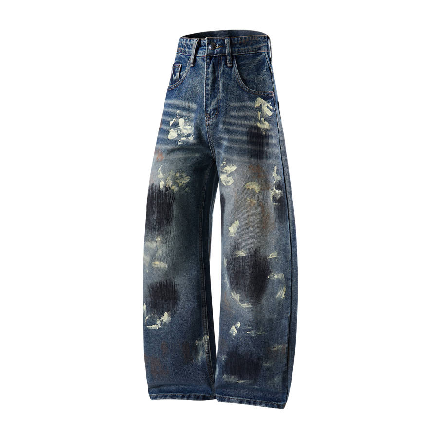 YIVIKII Jeans Unisex Blue Moderate Scimitar Pants
