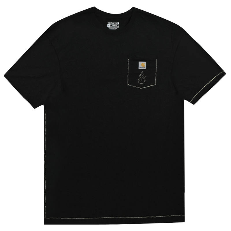 Carhartt T Shirts Men's Black Crew Neck Moderate Heavyweight