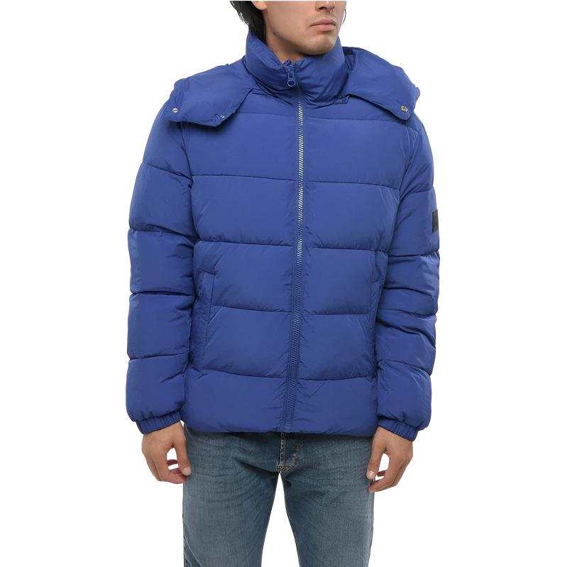 DIESEL Puffer Jackets Men's Blue Hooded Non Detachable Moderate Other