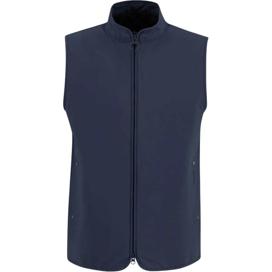 BARBOUR Vests Men's Marine Blue Stand Collar Moderate Other