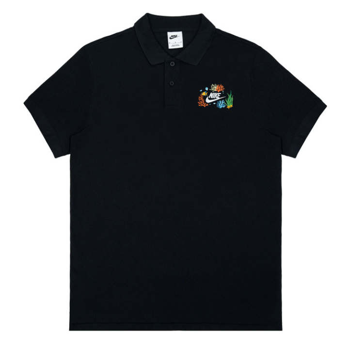 Nike Nike Polo Shirts Unisex Black Polo Collar Moderate Straight Fit