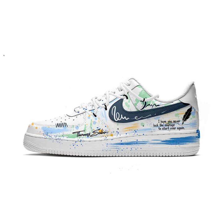 Nike Nike Air Force 1 Artistic Conception Synthetic Leather Cushioning Abrasion Resistant Slip Resistant Low top