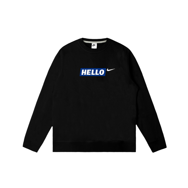 Nike Nike Club Sweatshirts Men's Black Crew Neck Moderate Regular