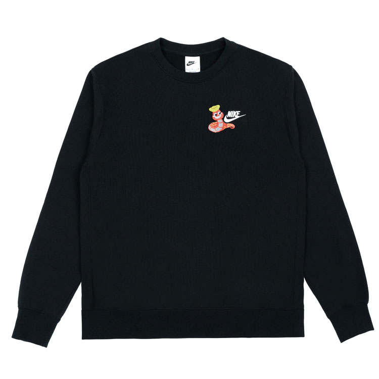 Nike Nike CNY Year Of The Snake, Top Gold Sycee Embroidery Logo Fleece Lined Crew Neck Fashion Versatile Long Sleeved