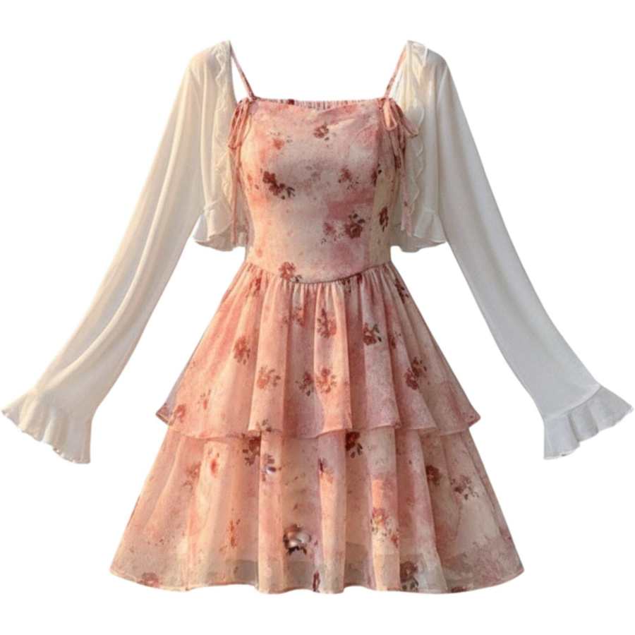 Sugarfunk Sugarfunk Two Piece Skirt Sets Women's Square Collar Moderate Short