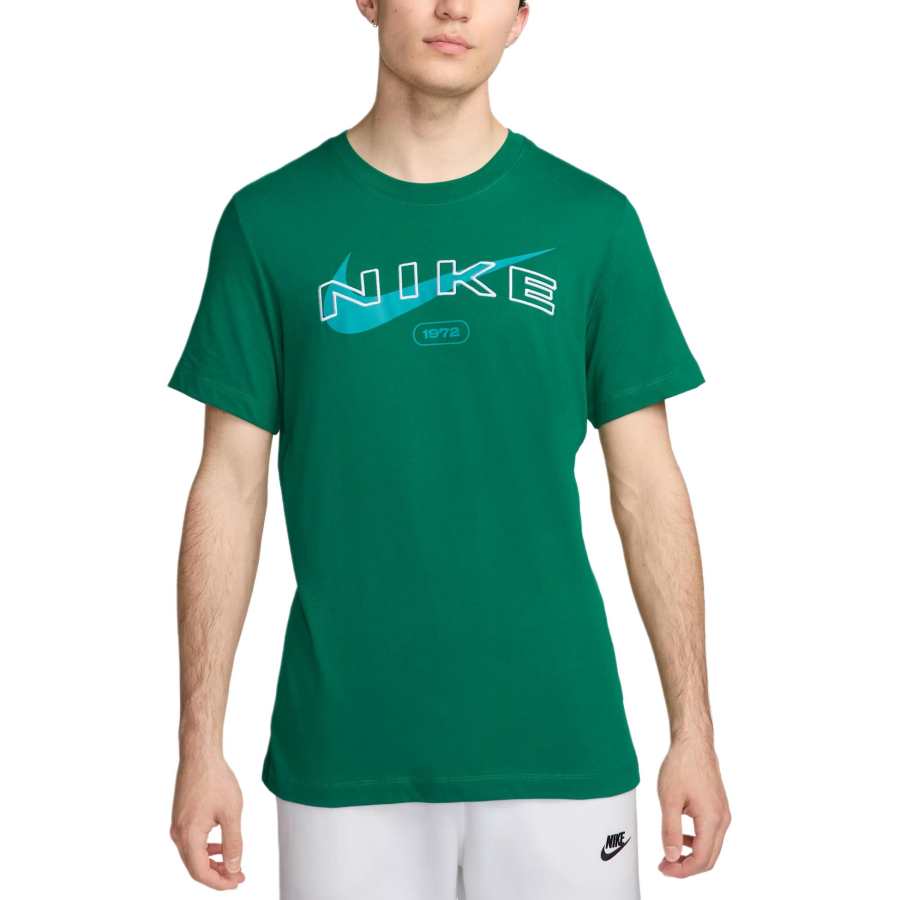 Nike Nike Sportswear T Shirts Men's Malachite/White Crew Neck Moderate