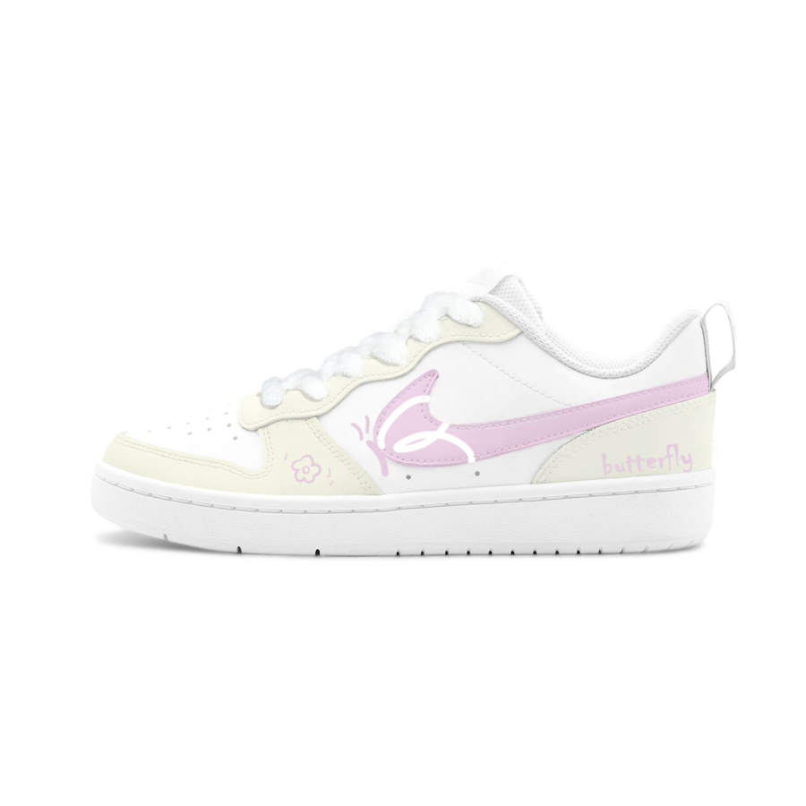 Nike Nike Court Borough Lemon Blossom, Butterfly Island Flower Slip Resistant Low top Kids' Skateboarding Shoes