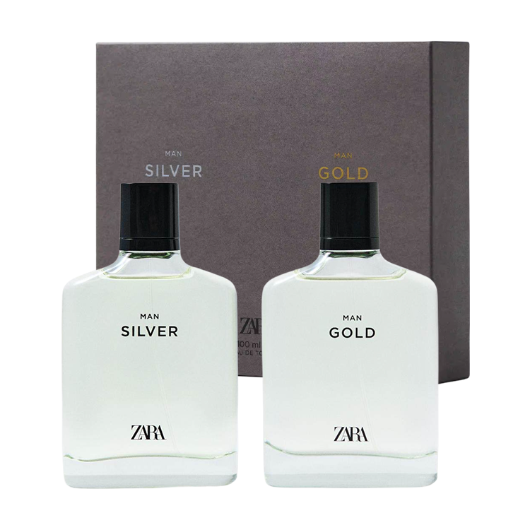 ZARA SILVER GOLD Fresh Fragrance Sets Floral Fruity Eau De Toilette 100ml+100ml
