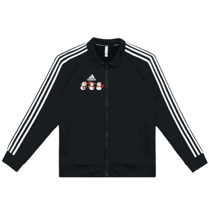 Adidas Adidas Jackets Unisex Black With White Stripes Stand Collar Moderate Other