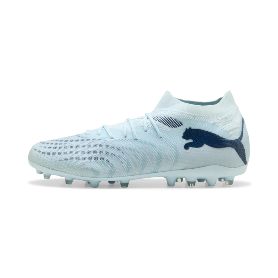 PUMA PUMA Future 9 MG Multi Ground Artificial Turf Coverage Support Soccer Shoes Unisex Light Blue White