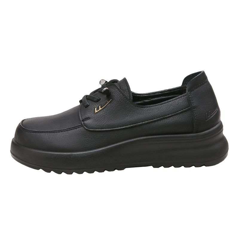 Warrior Spring Fall Women's, Mother's Shoes, Middle Aged Leather Shoes Women's Unlined Shoes Women's