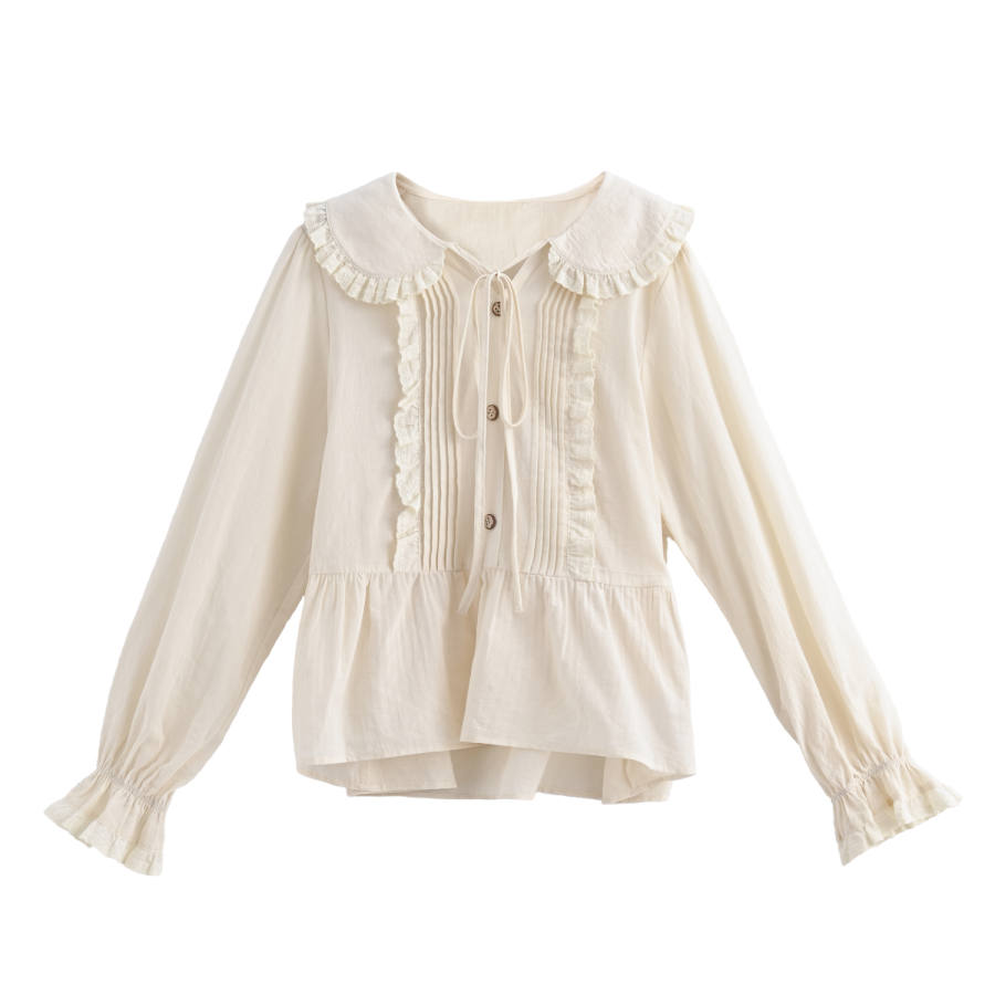 SNBL Shirts Women's Apricot Peter Pan Collar Moderate