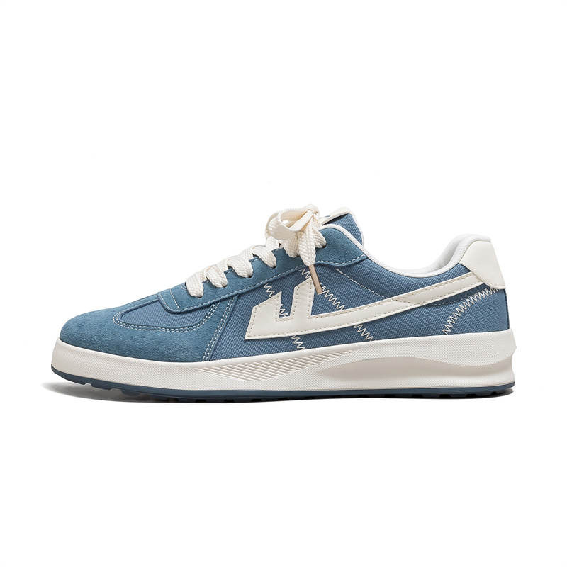 Warrior Height Increasing Abrasion Resistant Lightweight Low top Canvas Shoes Men's Blue Beige