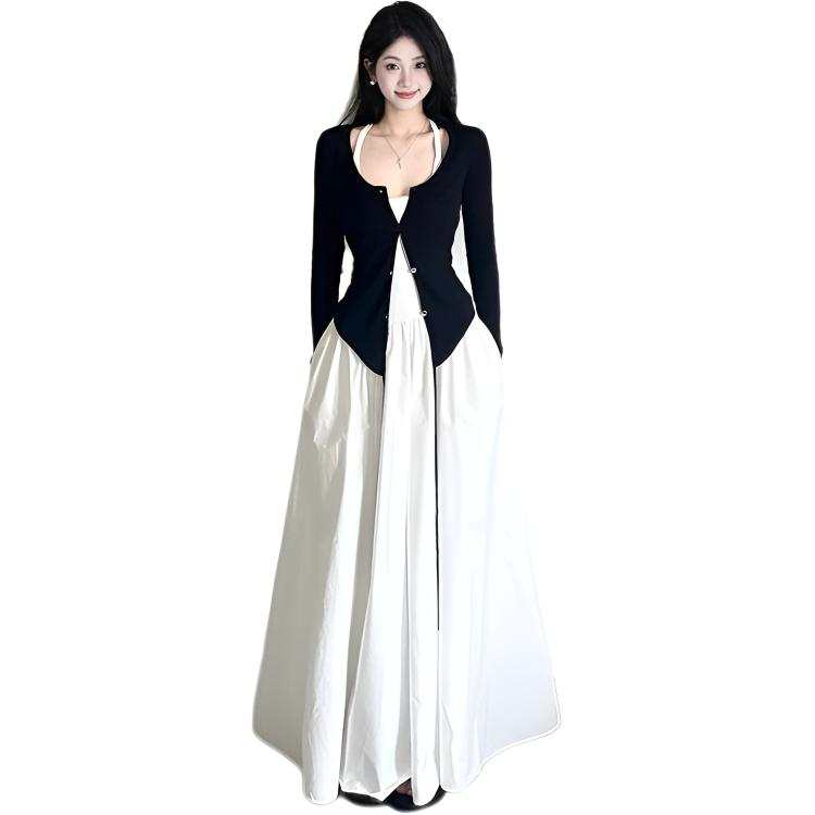 Cotton Gene Two Piece Skirt Sets Women's Thin Long