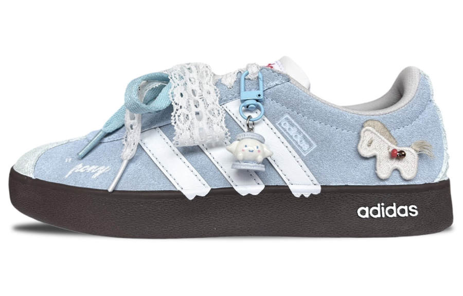 Adidas Adidas VL COURT 2.0 Cushioning Abrasion Resistant Low top Skateboard Shoes Unisex Blue White