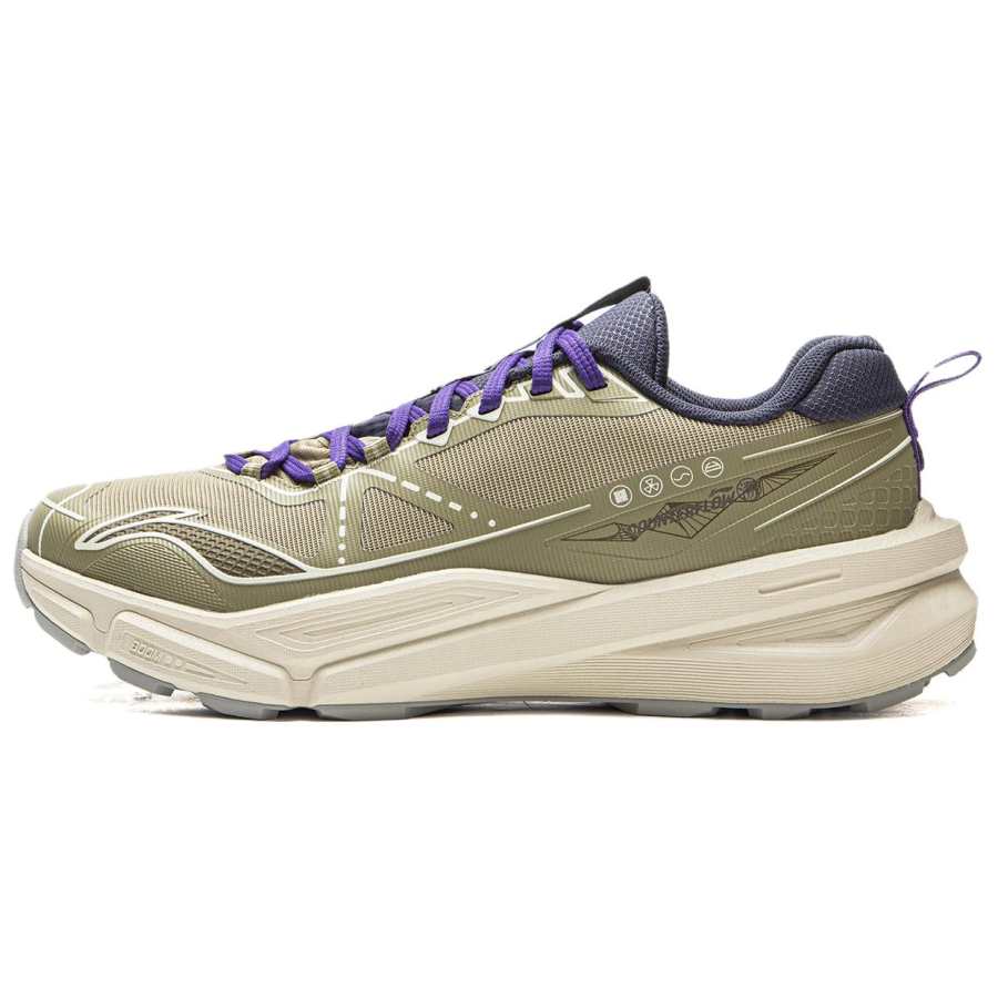 Li-Ning Li Ning Outdoor CF Tracing Xing Mountain TPU Cushioning Support Rebound Grip Low top Hiking Shoes Unisex Agarwood Green