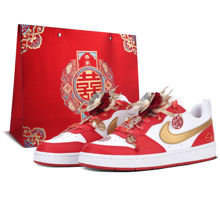 Nike Nike Court Borough Double Joy And Prosperity Synthetic Leather Abrasion Resistant Slip Resistant Low top