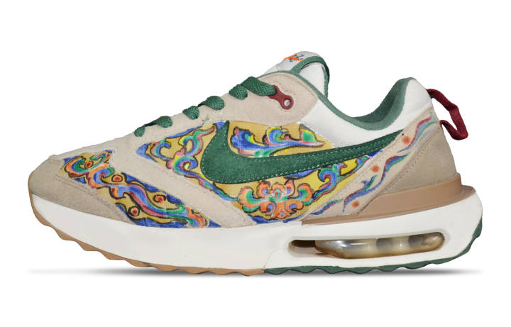 Nike Nike Air Max Dawn Lucky Multicolor Fabric Cushioning Lightweight Low top Casual Shoes Men's White Brown Green