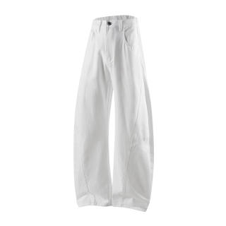 YIVIKII Jeans Unisex White Moderate Scimitar Pants