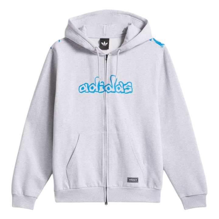 Adidas Adidas Sweatshirts Unisex Light Gray Brown/Bright Blue Hooded Moderate